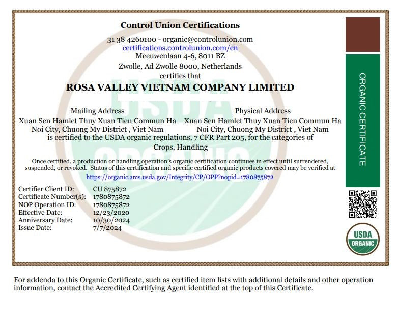 ORGANICS USDA Certified Rose Oil (20 ml) from Vietnam unique ancient roses 100% Organic Roses Oil infused with Sacha Inchi Seed Oil 100% Natural